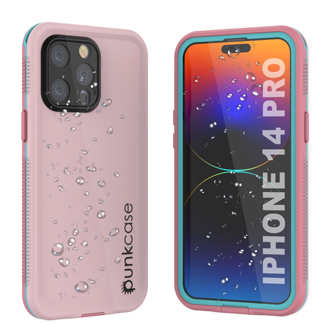 Étui étanche Punkcase pour iPhone 14 Pro [Série Aqua] Coque de protection [Rose]