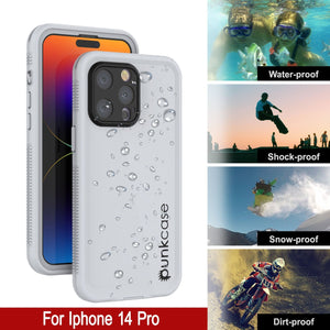 Coque étanche Punkcase pour iPhone 14 Pro [Série Aqua] Coque blindée [Blanc]