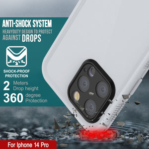Coque étanche Punkcase pour iPhone 14 Pro [Série Aqua] Coque blindée [Blanc]