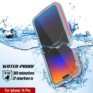 Coque étanche pour iPhone 14 Pro de marque Punkcase [Série Aqua] Coque Armure [Rose Transparente] [Dos Transparent]