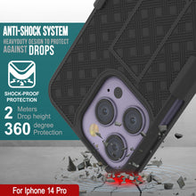 Load image into Gallery viewer, Étui Punkcase pour iPhone 14 Pro avec protecteur d&#39;écran en verre trempé, clip de ceinture et support intégré [Noir]
