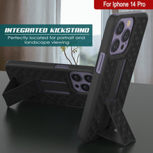 Load image into Gallery viewer, Étui Punkcase pour iPhone 14 Pro avec protecteur d&#39;écran en verre trempé, clip de ceinture et support intégré [Noir]
