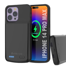 Charger l&#39;image dans la galerie, iPhone 14 Pro Max Battery Case, PunkJuice 4800mAH Fast Charging Power Bank W/ Screen Protector | [Black] (Color in image: black)
