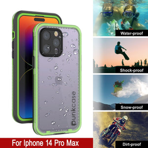 Étui étanche Punkcase pour iPhone 14 Pro Max [Série Aqua] Coque de protection [Noir Transparent] [Dos Transparent]