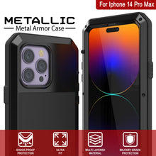 Charger l&#39;image dans la galerie, Coque métallique pour iPhone 15 Pro Max, Protection résistance de qualité militaire [anti-choc], Coque Rigide pour l&#39;ensemble du corps [Noir].
