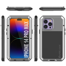 Charger l&#39;image dans la galerie, Coque en métal pour iPhone 15 Pro Max, étui robuste de qualité militaire [antichoc] intégral rigide [argent]
