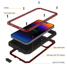 Charger l&#39;image dans la galerie, Coque en métal pour iPhone 15 Pro Max, résistance et de qualité militaire, [antichoc] intégrale et solide, couleur or.
