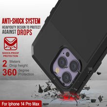 Charger l&#39;image dans la galerie, Coque métallique pour iPhone 15 Pro Max, Protection résistance de qualité militaire [anti-choc], Coque Rigide pour l&#39;ensemble du corps [Noir].
