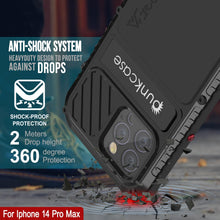 Load image into Gallery viewer, Coque iPhone 14 Pro Max Métal Extreme 3.0, étui à l'épreuve des chocs et étanche, avec armure de qualité militaire [noir] en aluminium résistant.
