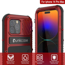 Load image into Gallery viewer, Coque iPhone 14 Pro Max Metal Extreme 3.0, protectrice de qualité militaire avec armure résistante [anti-choc], étui en aluminium waterproof [rouge]
