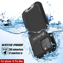 Load image into Gallery viewer, Coque iPhone 14 Pro Max Métal Extreme 3.0, étui à l'épreuve des chocs et étanche, avec armure de qualité militaire [noir] en aluminium résistant.
