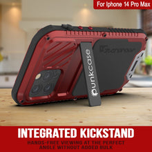 Load image into Gallery viewer, Coque iPhone 14 Pro Max Metal Extreme 3.0, protectrice de qualité militaire avec armure résistante [anti-choc], étui en aluminium waterproof [rouge]
