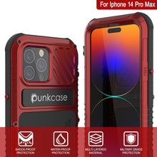 Charger l&#39;image dans la galerie, Coque étanche en aluminium pour iPhone 16 Pro Max Metal Extreme 3.0 Series IP68 avec protecteur d&#39;écran intégré et béquille [Rouge]
