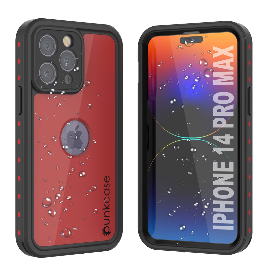 Coque étanche IP68 pour iPhone 14 Pro Max, Punkcase [Rouge] [Série StudStar] [Ajustement fin]