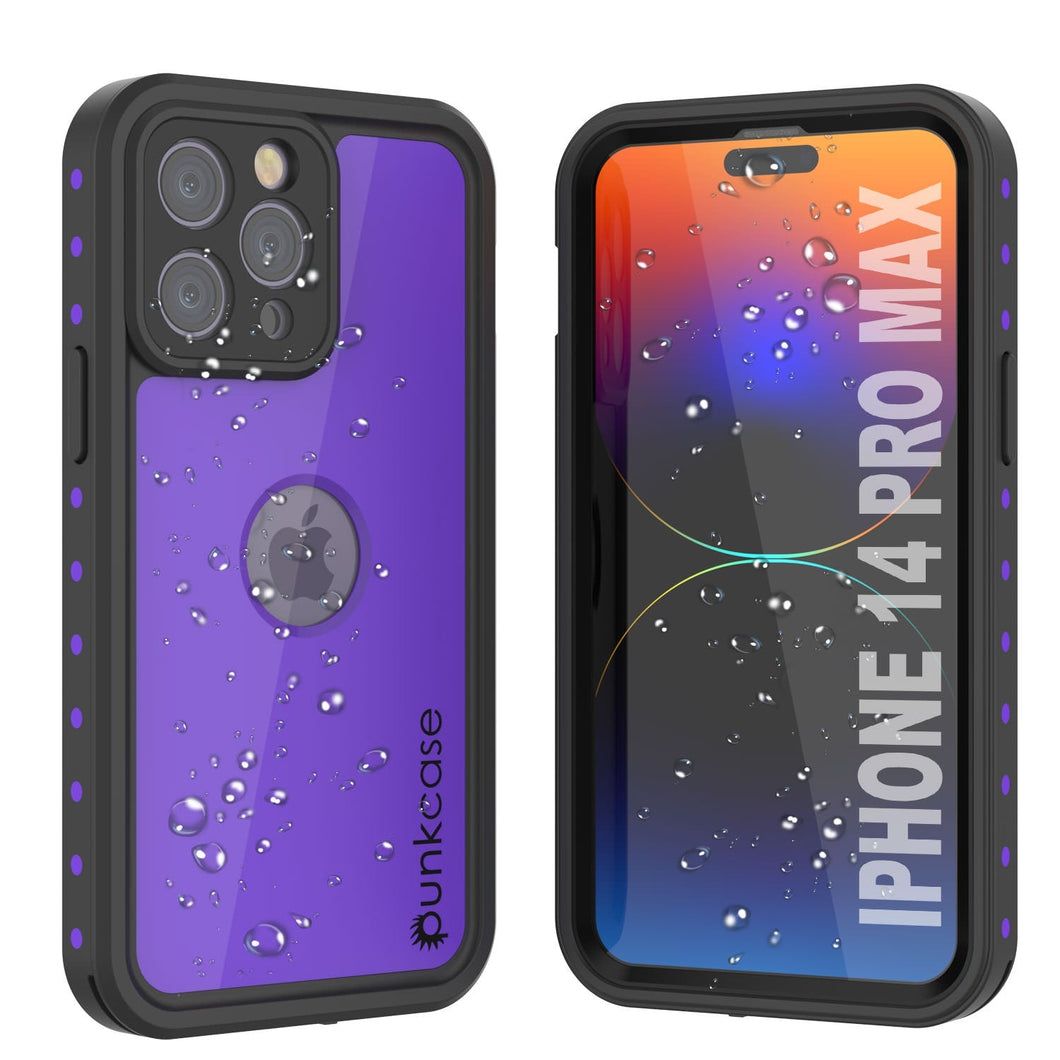 Coque étanche IP68 pour iPhone 14 Pro Max, Punkcase [Violet] [Série StudStar] [Slim Fit] [Anti-poussière]
