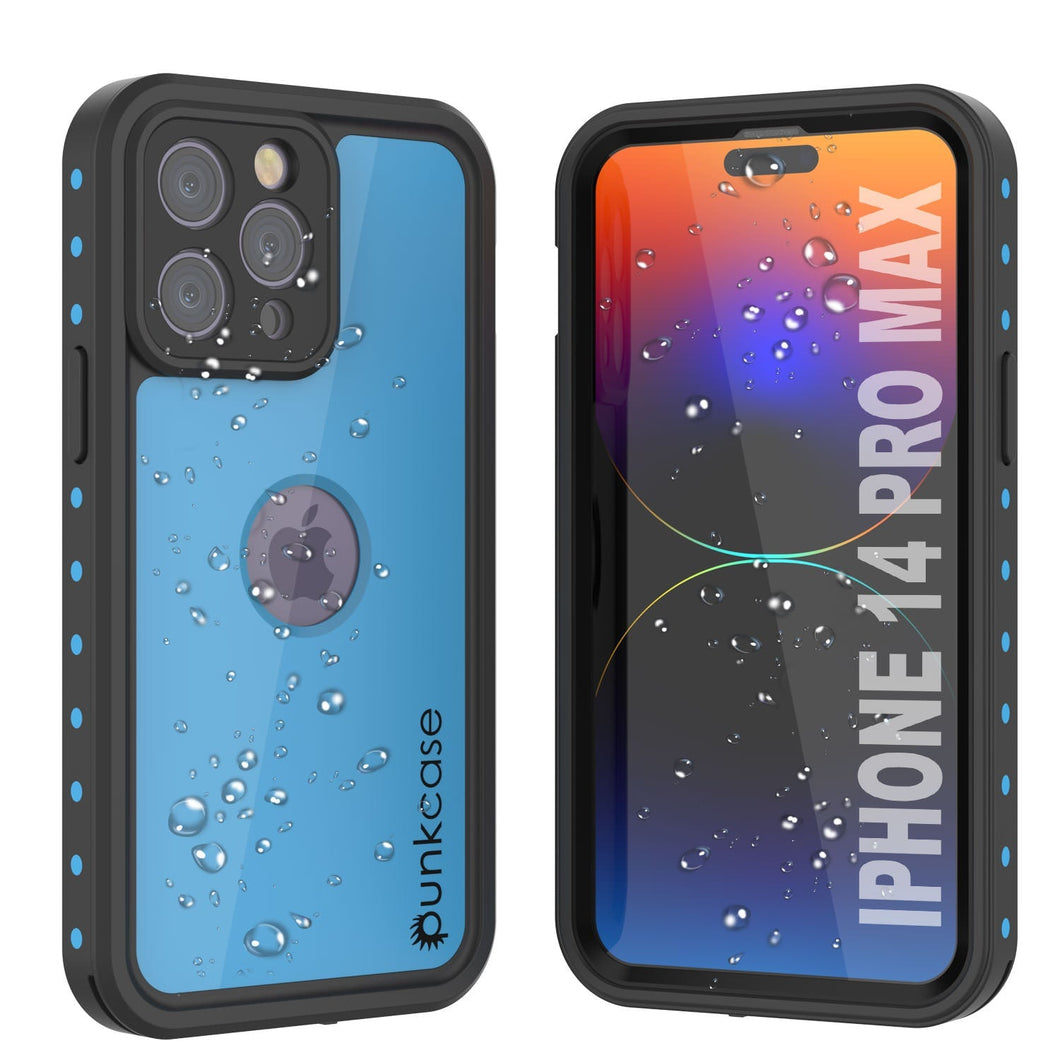 Coque étanche IP68 pour iPhone 14 Pro Max, Punkcase [Bleu clair] [Série StudStar] [Ajustement fin] [Antipoussière]