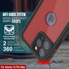 Load image into Gallery viewer, Coque étanche IP68 pour iPhone 14 Pro Max, Punkcase [Rouge] [Série StudStar] [Ajustement fin]
