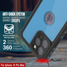 Load image into Gallery viewer, Coque étanche IP68 pour iPhone 14 Pro Max, Punkcase [Bleu clair] [Série StudStar] [Ajustement fin] [Antipoussière]
