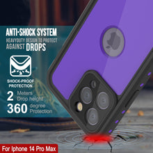 Load image into Gallery viewer, Coque étanche IP68 pour iPhone 14 Pro Max, Punkcase [Violet] [Série StudStar] [Slim Fit] [Anti-poussière]
