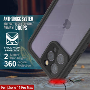 Coque étanche IP68 pour iPhone 14 Pro Max, Punkcase [Transparente] [Série StudStar] [Ajustement fin] [Antipoussière]