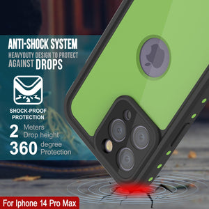 Coque étanche IP68 pour iPhone 14 Pro Max, Punkcase [Vert clair] [Série StudStar] [Ajustement Slim] [Anti-poussière]
