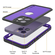 Charger l&#39;image dans la galerie, Coque iPhone 15 Pro Max étanche IP68, Punkcase [Violette] [Série StudStar] [Ajustement Fin] [Anti-poussière]
