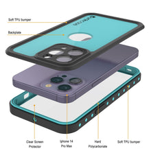 Load image into Gallery viewer, Coque étanche IP68 pour iPhone 14 Pro Max, Punkcase [teal] [série StudStar] [ajustement mince]
