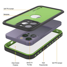 Load image into Gallery viewer, Coque étanche IP68 pour iPhone 14 Pro Max, Punkcase [Vert clair] [Série StudStar] [Ajustement Slim] [Anti-poussière]

