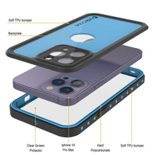 Load image into Gallery viewer, Coque étanche IP68 pour iPhone 14 Pro Max, Punkcase [Bleu clair] [Série StudStar] [Ajustement fin] [Antipoussière]

