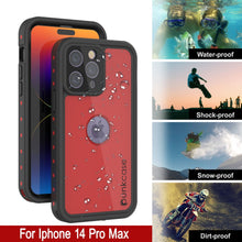 Load image into Gallery viewer, Coque étanche IP68 pour iPhone 14 Pro Max, Punkcase [Rouge] [Série StudStar] [Ajustement fin]
