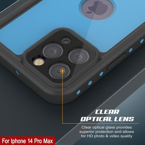 Coque étanche IP68 pour iPhone 14 Pro Max, Punkcase [Bleu clair] [Série StudStar] [Ajustement fin] [Antipoussière]