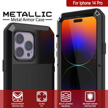Load image into Gallery viewer, Coque en métal pour iPhone 15 Pro, étui robuste de qualité militaire [anti-chocs] en dur pour le corps entier [Jaune]
