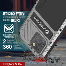 Charger l&#39;image dans la galerie, Coque iPhone 14 Pro Metal Extreme 3.0, étui robuste de qualité militaire [antichoc], étanche en aluminium [argenté]
