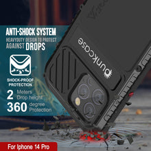 Charger l&#39;image dans la galerie, Coque iPhone 14 Pro Metal Extrême 3.0, Étui résistant en alliage militaire [antichoc] Coque en aluminium imperméable [noir]

