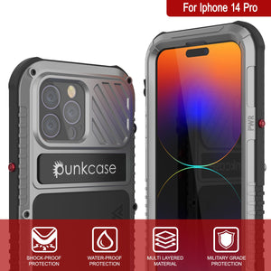 Coque étanche en aluminium pour iPhone 16 Pro Metal Extreme 3.0 Series IP68 avec protecteur d'écran intégré et béquille [Argent]