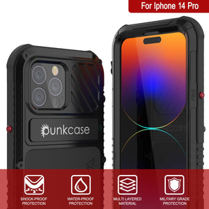 Coque étanche en aluminium pour iPhone 16 Pro Metal Extreme 3.0 Series IP68 avec protecteur d'écran intégré et béquille [Noir]