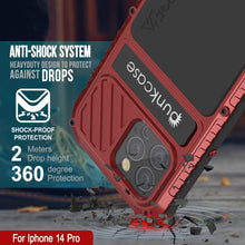 Charger l&#39;image dans la galerie, Coque iPhone 14 Pro Metal Extreme 3.0, étui blindé résistant aux chocs de qualité militaire [anti-choc] étanche en aluminium [rouge]
