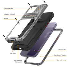 Charger l&#39;image dans la galerie, Coque iPhone 14 Pro Metal Extreme 3.0, étui robuste de qualité militaire [antichoc], étanche en aluminium [argenté]
