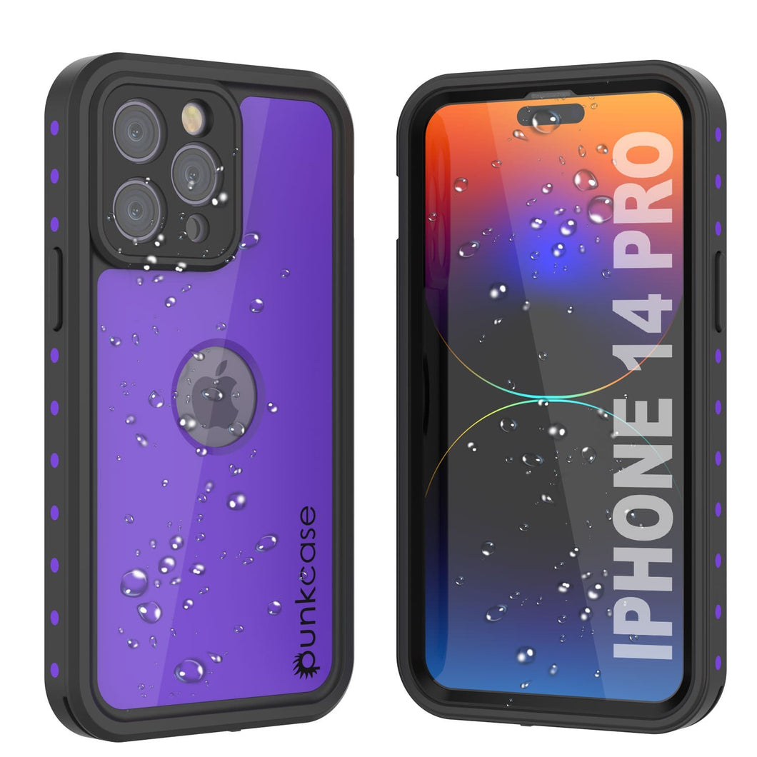 Coque étanche IP68 pour iPhone 14 Pro, Punkcase [Violet] [Série StudStar] [Ajustement Slim] [Résistant à la saleté]
