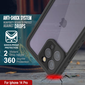 Étui iPhone 14 Pro étanche IP68, Punkcase [Transparent] [Série StudStar] [Ajustement Mince] [Anti-saleté]