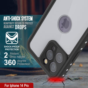 Étui étanche IP68 pour iPhone 14 Pro, Punkcase [Blanc] [Série StudStar] [Ajustement Slim] [Antipoussière]