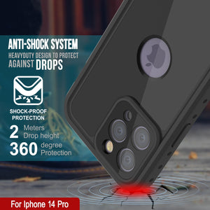 Coque étanche IP68 pour iPhone 14 Pro, Punkcase [Noire] [Série StudStar] [Ajustement fin]