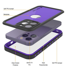 Load image into Gallery viewer, Coque étanche IP68 pour iPhone 14 Pro, Punkcase [Violet] [Série StudStar] [Ajustement Slim] [Résistant à la saleté]
