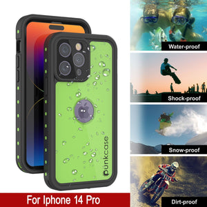 Coque étanche IP68 pour iPhone 14 Pro, Punkcase [Vert clair] [Série StudStar] [Slim Fit] [Anti-poussière].