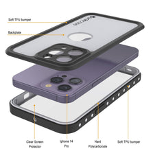 Charger l&#39;image dans la galerie, Étui étanche IP68 pour iPhone 14 Pro, Punkcase [Blanc] [Série StudStar] [Ajustement Slim] [Antipoussière]
