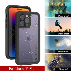 Étui iPhone 14 Pro étanche IP68, Punkcase [Transparent] [Série StudStar] [Ajustement Mince] [Anti-saleté]