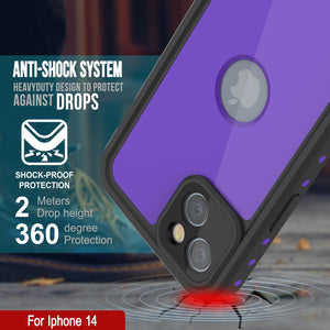 Coque étanche IP68 pour iPhone 14, Punkcase [violet] [série StudStar] [ajustement parfait] [antipoussière]