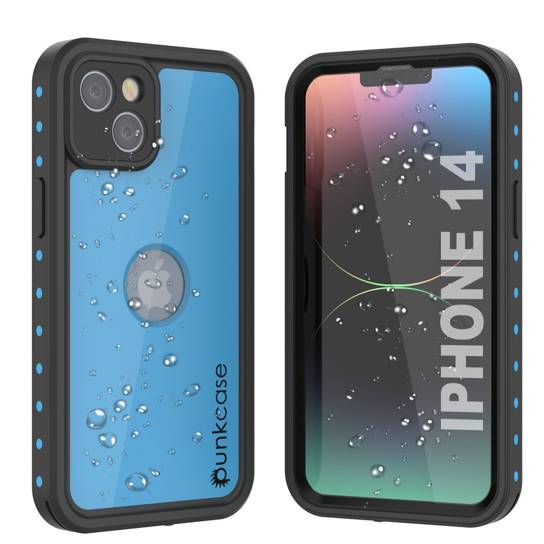 Coque étanche IP68 pour iPhone 14, Punkcase [Bleu clair] [Série StudStar] [Ajustement fin] [Anti-poussière]