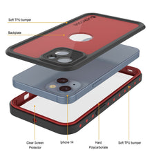 Load image into Gallery viewer, Coque iPhone 14 étanche IP68, Punkcase [Rouge] [Série StudStar] [Ajustement fin]
