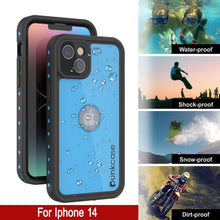 Load image into Gallery viewer, Coque imperméable IP68 pour iPhone 15, Punkcase [bleu clair] [série StudStar] [ajustement slim] [étanche à la poussière].
